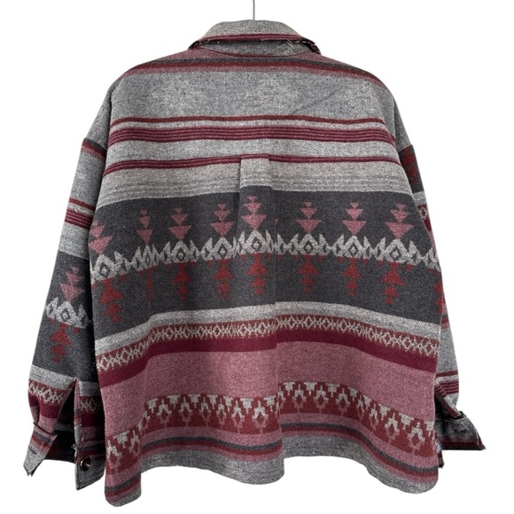 La Miel Bohemian Aztec Oversized Jacket Size Small - Picture 2 of 5